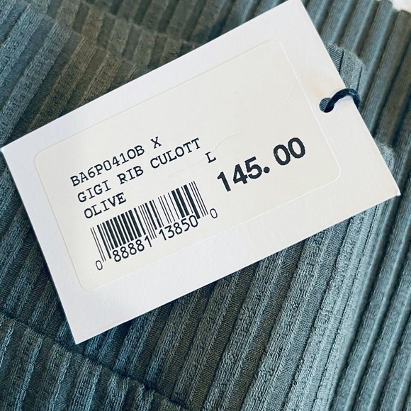 Calé Olive Ribbed Culottes - New With Tags - Picture 4 of 7